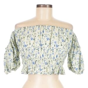 NWT! Abercrombie And Fitch Off The Shoulder Puff Sleeve Crop Floral Top